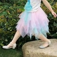 thumbnail image 3 of MHZLDYZ Girls Dresses Toddler Girls Tulle Skirt Tutu Dancing Skirt Girls Half Skirt Colorful Four Season Skirt for Girls Girls Dresses Size 8 Girl Dresses Size 6(Blue,160), 3 of 9