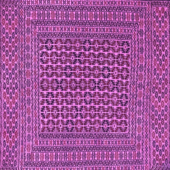 Ahgly Company Indoor Square Persian Purple Traditional Area Rugs, 4' Square