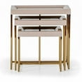 thumbnail image 4 of Michael Amini Carmela Nesting Tables - Set of 3 - Shimmering Ivory, 4 of 8