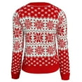 thumbnail image 5 of Patterns Reindeer Ugly Christmas Crew Neck Long Sleeve Sweater Jumper Pullover Knitted Printed Tops, 5 of 6