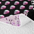thumbnail image 5 of Castle Fairy Vintage Gothic Patchwork Quilt King,Floral Skull Raven Heart Skeleton King Coverlet Set,Purple Black, 5 of 7