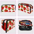 thumbnail image 3 of MUOOUM Pencil Case, Pink Cute Strawberries Patetrn Large Capacity Pencil Pouch Stationery Pen Bag, 3 of 7