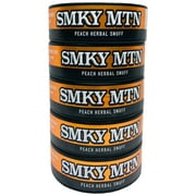 Smokey Mountain Peach Flavor Herbal Snuff Tobacco & Nicotine Free  5 Cans
