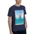 thumbnail image 2 of Bingfone Lighthouse Sea Port Men'S Loose Fit Short-Sleeve Pocket T-Shirt, 2 of 7