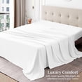thumbnail image 3 of Cruiz Linen 500-Thread Count Flat Sheet/Top Sheet – Ultra-Soft Egyptian Cotton, Single Piece, Solid White Queen Size (90" x 102"), 3 of 5