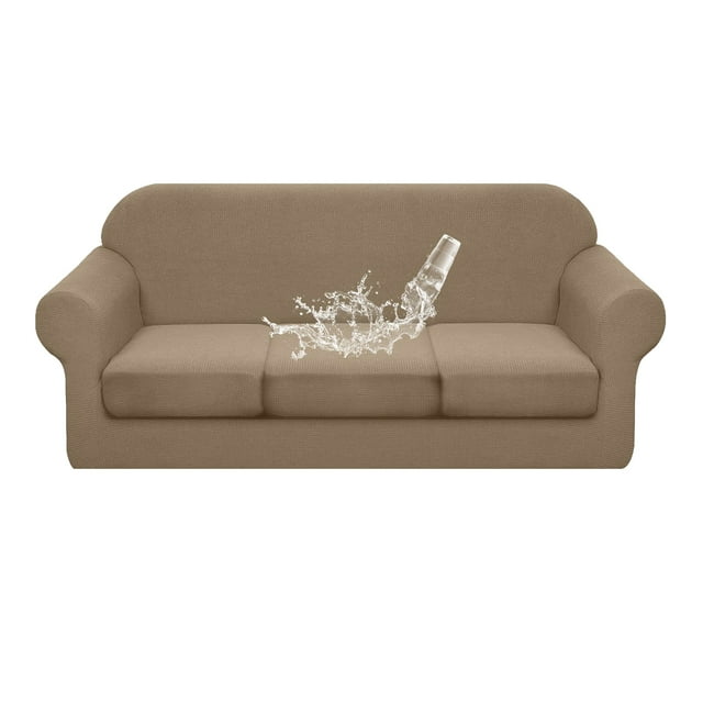 Mistaha Housse de Canapé pour Canapé à 3 Coussins Séparés, Imperméable, Extensible, Douce, Housse de Canapé Lavable, Housse de Canapé Unie, Protège-Meubles