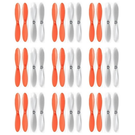 HobbyFlip Orange Clear Propeller Blades Props Propellers Transparent Compatible with Hubsan X4 Plus H107P 9 Pack