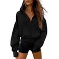 thumbnail image 1 of Sudadera con Capucha con Cierre PRETTYGARDEN Otoño 2025 Negra Talla M, 1 of 6