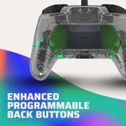 PDP Afterglow Prismatic LED Deluxe+ Audio Wired Controller for Nintendo Switch, Clear, 1 Count 1 Pack