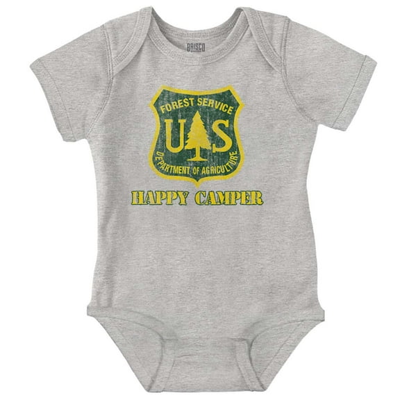 Happy Camper US Forest Service Romper Boys or Girls Infant Baby Brisco Brands 12M