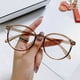 thumbnail image 1 of Gafas con montura plana estilo espejo antiluz azul, montura pequeña redonda retro, montura sin graduación, gafas con acabado para miopía, 1 of 6