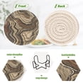 thumbnail image 4 of Haosy Set of 6 Drink Woven Coaster with Holder Heat Resistant Non-Slip Bar Coasters 4 Inches Earth Toned Marble, 4 of 7