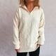 thumbnail image 1 of Ailaofu Women's Sweaters 2025 Fall Winter Quarter Zip Casual Ribbed Cable Knit Pullover, 1 of 5