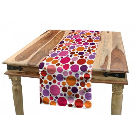 

Abstract Table Runner Colorful Creative Toned Big and Little Circles Round Shapes Childish Design Dining Room Kitchen Rectangular Runner 3 Sizes by Ambesonne