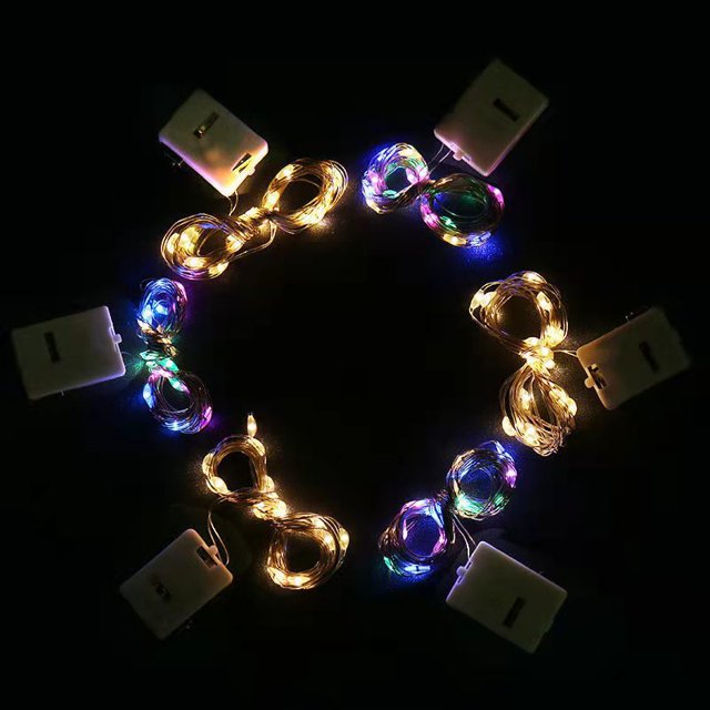 Linterna LED cadena de luz alambre de cobre cielo lleno de luces de estrellas diseño de dormitorio habitación regalo de cumpleaños pastel flor decoración 2 metros linterna XianweiShao 1327533002394