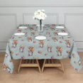 thumbnail image 3 of Lightblue Highland Cow Flower Bucket Pattern Square Tablecloth,Waterproof Square Table Cover,Wipeable Spillproof Washable Table Cover for Home Kitchen Party Decor 52"x52"(132x132cm), 3 of 6
