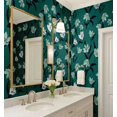 thumbnail image 4 of S4Sassy Lily Flower Wallpaper - Green Wall Covering, 25" x 120" Self-Adhesive Textured Vinyl Wall Paper, Decorative Walls Wrap, Easy DIY Walls Covering For Bedroom, Living Room, Living Space, 4 of 9