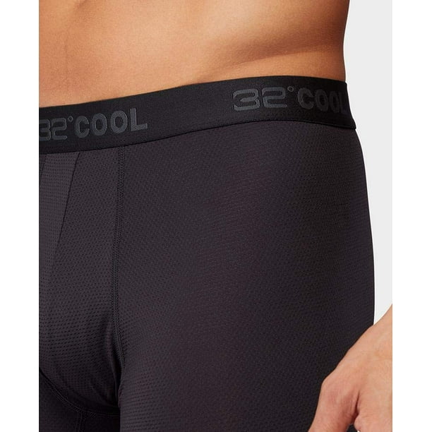 32 DEGREES COOL Mens 4-PACK Active Mesh Quick Dry Performance Boxer Brief,  4 Black, Small 