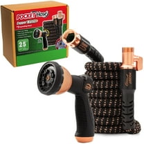 Pocket Hose Copper Bullet Expandable Garden Hose w/10 Pattern Thumb Spray Nozzle AS SEEN ON TV 650psi 3/4 in Patented Lead-Free Ultra-Lightweight Solid Copper Anodized Aluminum (25 Ft)