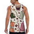 thumbnail image 3 of Easygdp Vintage Coffee Men's Tank Top, Sleeveless Muscle T Shirts, Breathable, Quick-Dry, Loose for Gym, Running, Fitness - Medium, 3 of 9