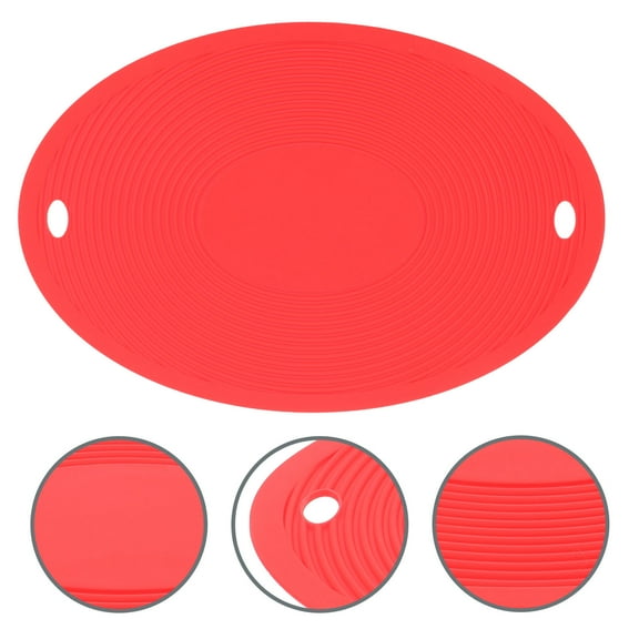 Milisten Silicone Trivet for Kitchen Red Heat Resistant Mat 1Pack