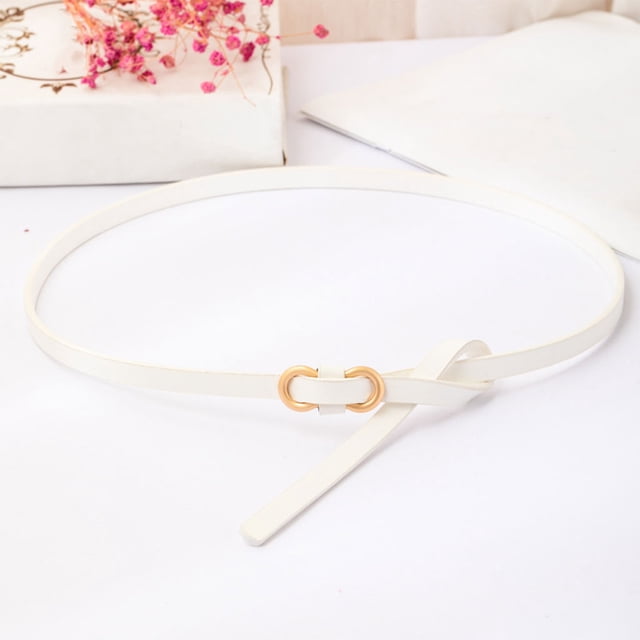 Cinturones de mujer con estilo, cinturón de cintura delgada ajustable, hebilla de aleación estilo vintage de cuero delgado para dama niñas suéteres Baoblaze Cinturones de mujer