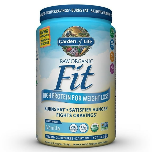 Garden of Life Raw Organic Fit Protein Powder, Vanilla, 20 Servings