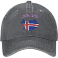 thumbnail image 2 of Women Men Adjustable Baseball Cap with Iceland Flag Map Pattern, Dad Snapback Hip Hop Hats, 2 of 8