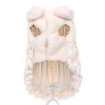 thumbnail image 2 of Greeniant Ropa de invierno para perros con lentejuelas a la moda, abrigo de invierno de piel de lujo elegante para perros con aspecto glamuroso Ropa para mascotas blanco lechoso S, 2 of 6