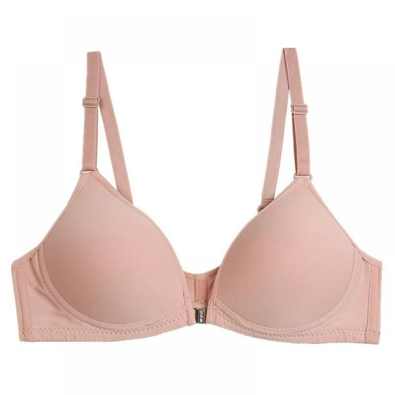 Sexy Seamless Bras for Womens/Girls Push Up Small Breasts Comfort Deep V  Bralette Wirefree Thin Bra Lingerie (Color : Pink, Size : 75B)