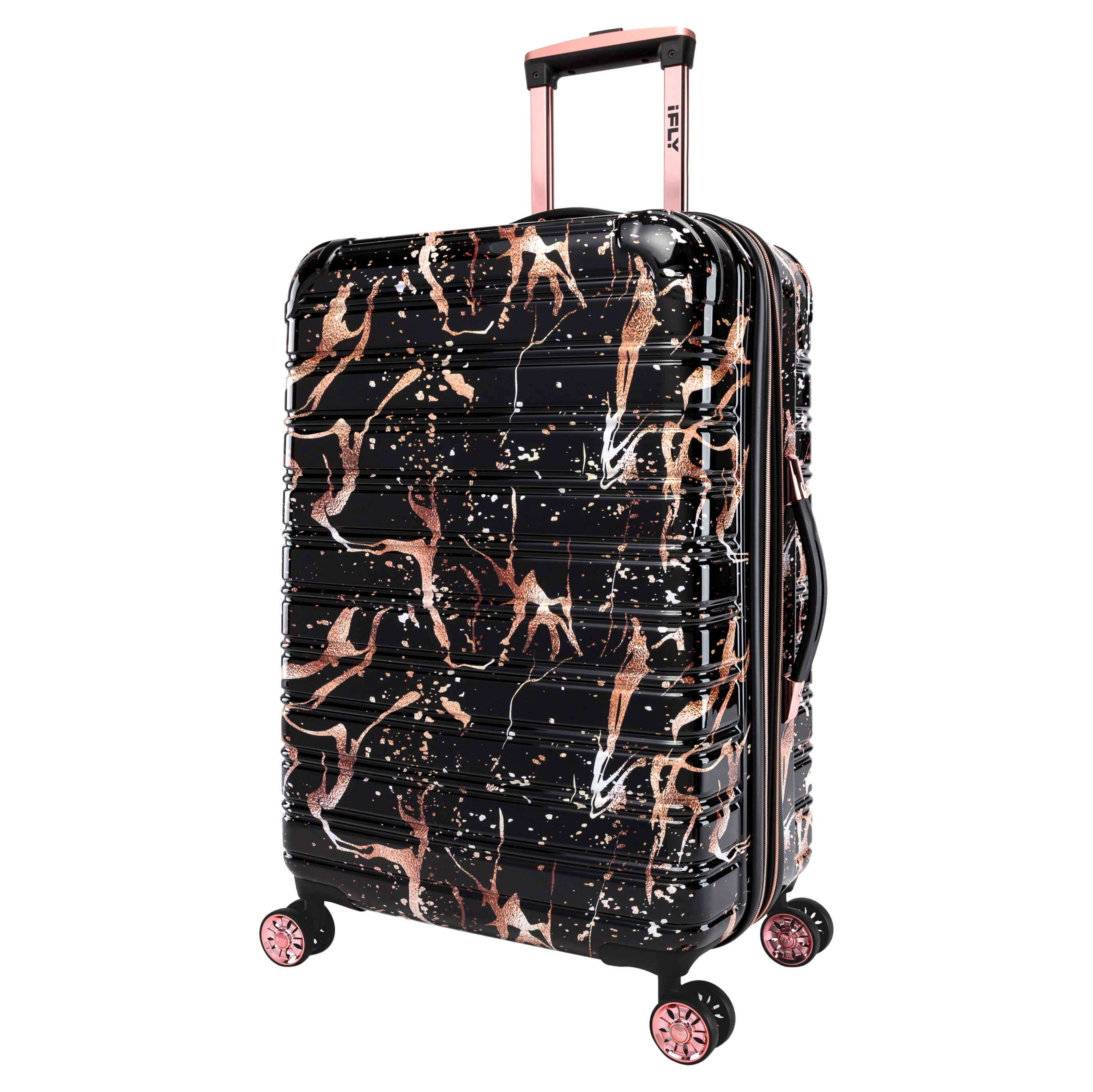 Rose Gold Marble Palms Travel Suitcase Protector Zipper Suitcase Cover Elastic