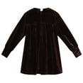 thumbnail image 3 of Richie House Little Girls Brown Velvet White Lace Accents Puff Sleeve Dress 1/2, 3 of 7