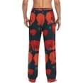 thumbnail image 2 of HPINK-T Red Poppy Flower Pajama Pants Mens Lounge Pants Straight-Fit Men Pajama Bottoms with Pockets Drawstring, 2 of 13
