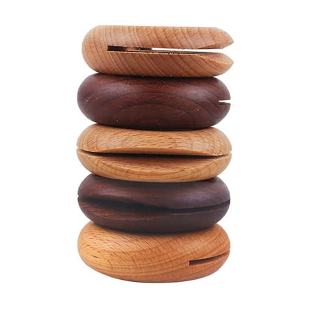 

5x Donut Shape Wooden Food Clips Food Sealing Clip Home Kitchen Keeps Sealer 3 Beech 2 Walnut