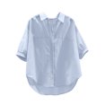 thumbnail image 2 of Yuwull Womens Summer Tops Womens Tops Casual Women'S Summer Loose Solid Short-Sleeved V-Neck Top/Shirt Womens Tops Dressy Casual On ClearanceL, 2 of 7