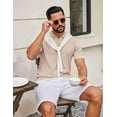 thumbnail image 3 of COOFANDY Men' Polo Shirts Short Sleeve Textured Knit Polo Shirt Ribbed Casual Golf Shirts, 3 of 7