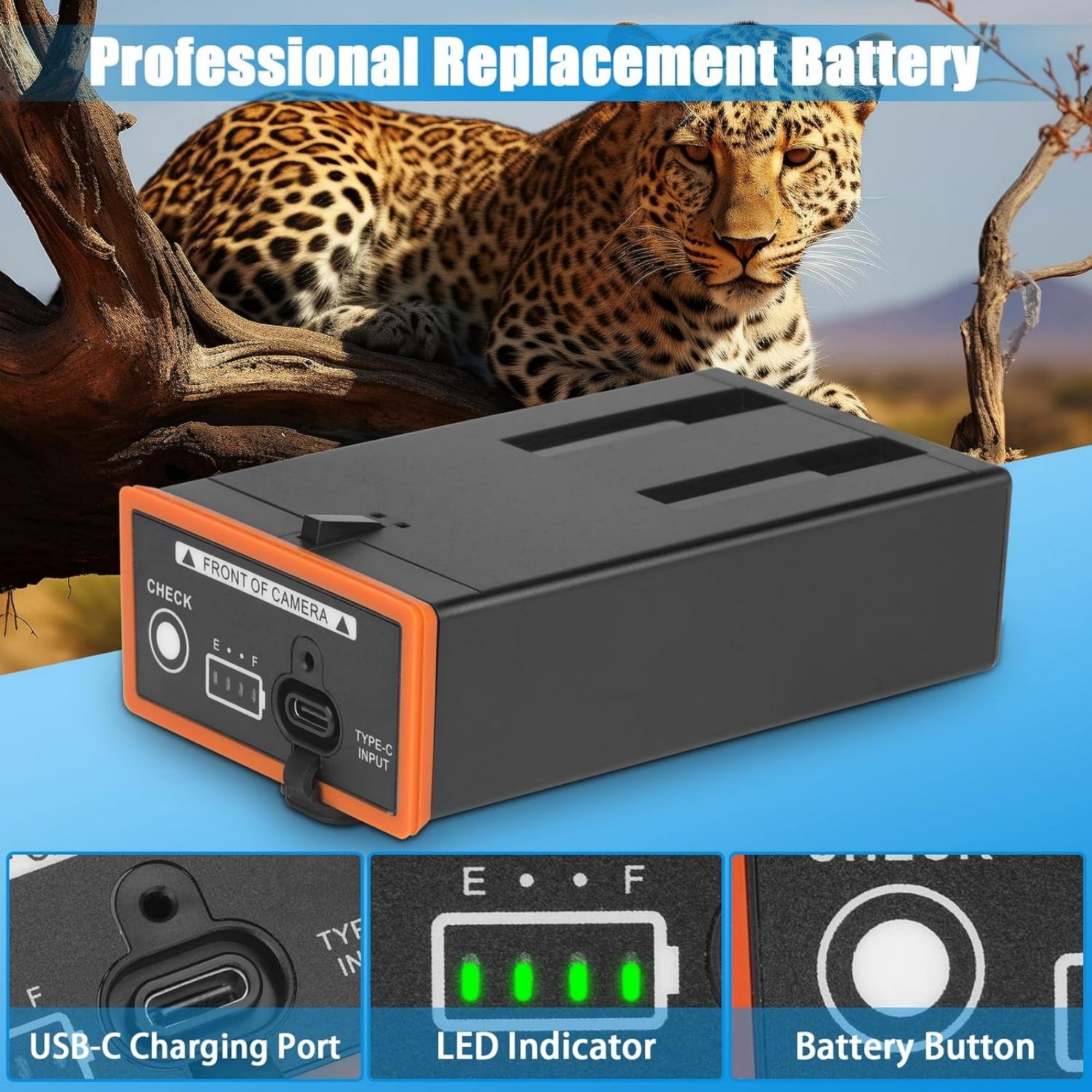 2Pack 6700mAh Battery for Moultrie Cellular Trail Cameras Edge 2/Edge 2 Pro/Edge