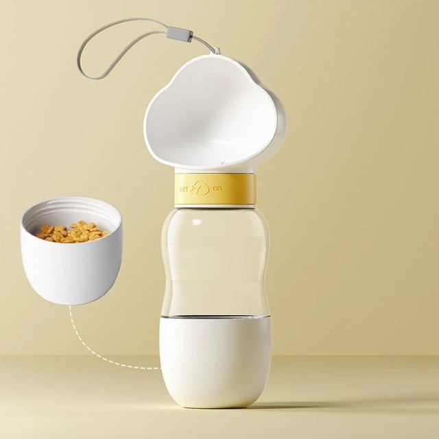 EGNMCR Portable Water Bottle For Dogs A Combined Drinking And Feeding Cup For Dogs Plastics Pets Feeding and drinking