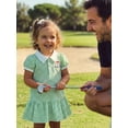 thumbnail image 3 of Robe pour Tout-Petite Fille à Manches Courtes, Robe à Carreaux Brodée Style Voiturette de Golf, 3 of 7