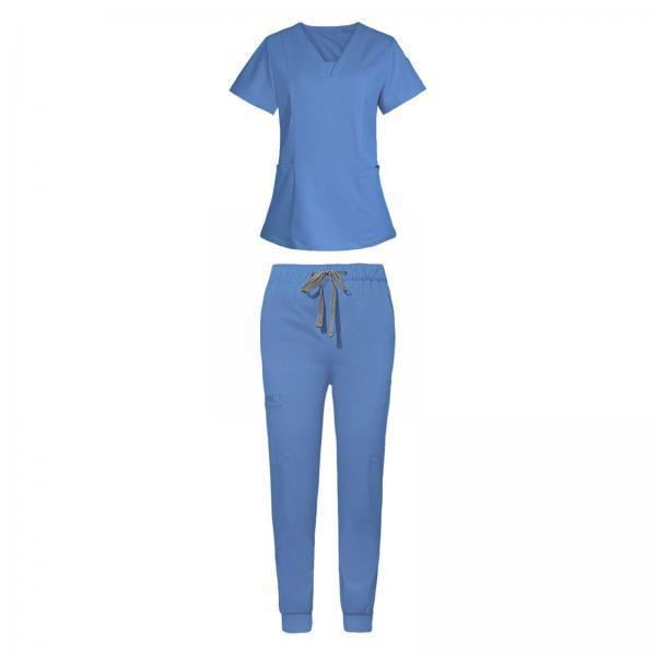 Uniformes de trabajo,Uniformes de trabajo de enfermería Camiseta con cuello en V Pantalón deportivo,Ropa de trabajo para mujeres Ropa de trabajo para mujeres,Conjunto de ropa de trabajo para
