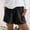 Black, variant on Women's Solid Color Linen Shorts Casual Elastic Waistband With Pockets Womens Jean Shorts for Summer Womens Linen Shorts Shiny Shorts for Women Cop Women Shorts Jumpsuit Shorts for Women Sequin Shorts