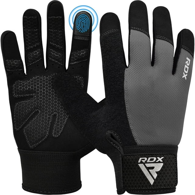 RDX Weight Lifting Gloves Gym Workout, Full Finger Touch Screen, Breathable Anti Slip Padded Palm Protection, Fitness Strength Training Powerlifting HIIT WOD Exercise, Men Women Home Gym Cycling