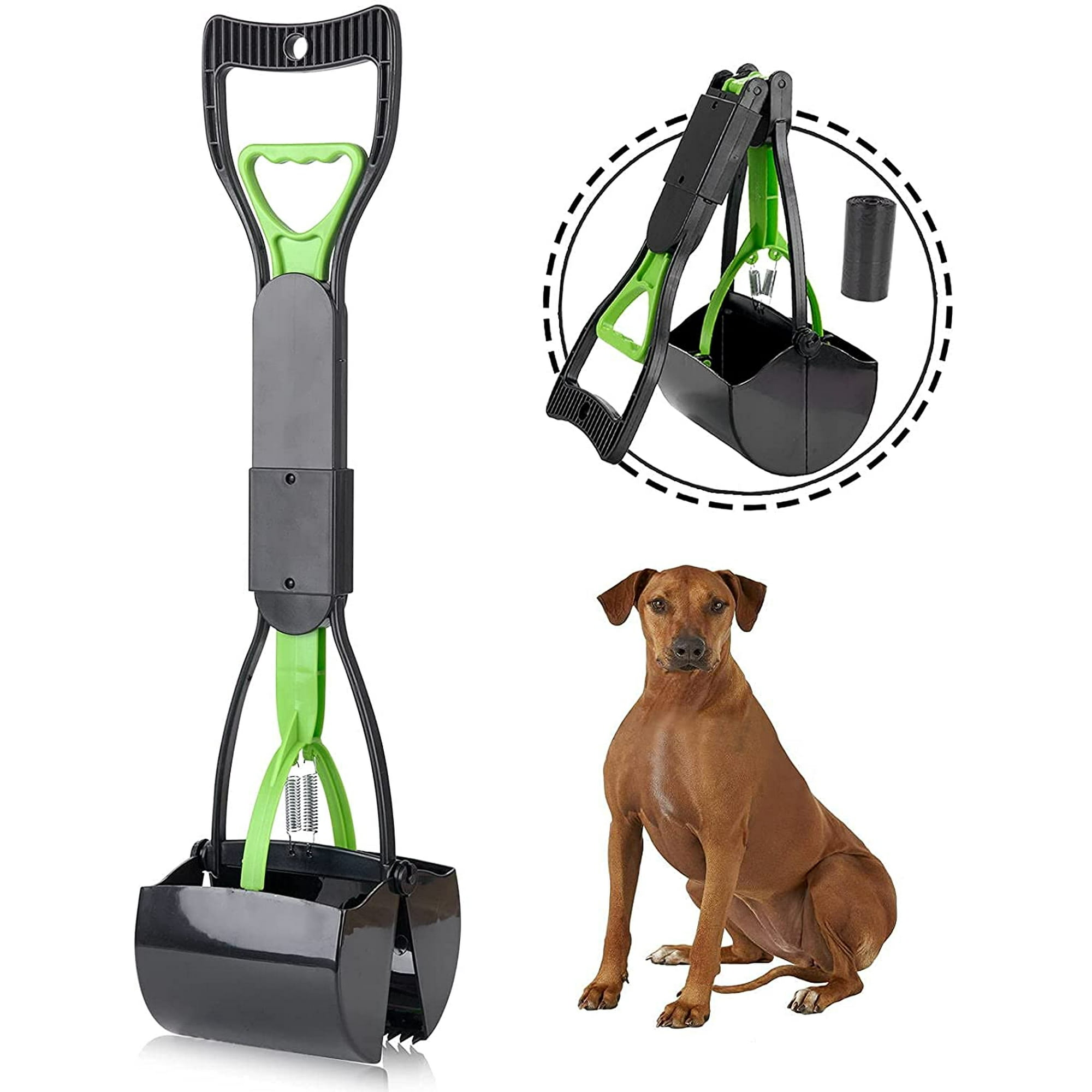 Dog poop scooper with bag attached online