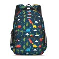 thumbnail image 2 of Dinosaur and Cacti Dark Blue Pattern Cute School Backpack Bag with Padded Back and Adjustable Shoulder Straps 16.9 X 12.6 X 5.9 Inches, 2 of 5