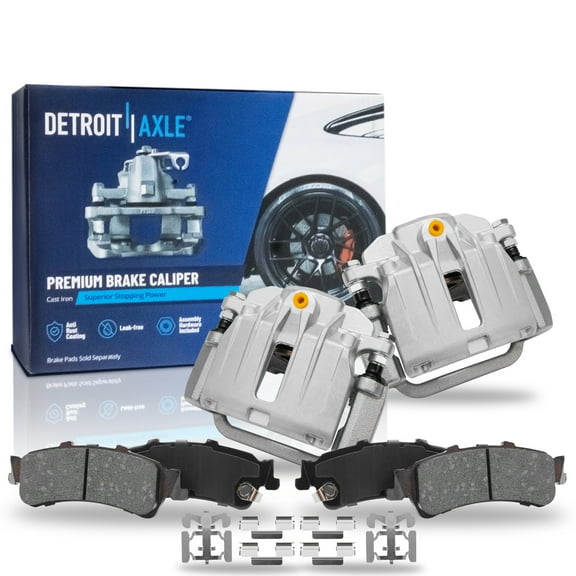 Detroit Axle - Rear Disc Calipers Ceramic Brake Pads kit for 2003-2006 Silverado Sierra 1500 DeVille DTS 2004 2005 Replacement