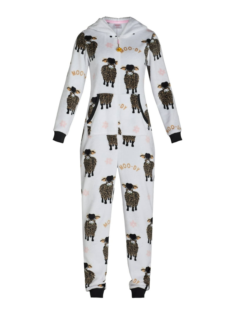 Holiday Time Women's Cow Union Suit with Hood, Sizes XS-3X