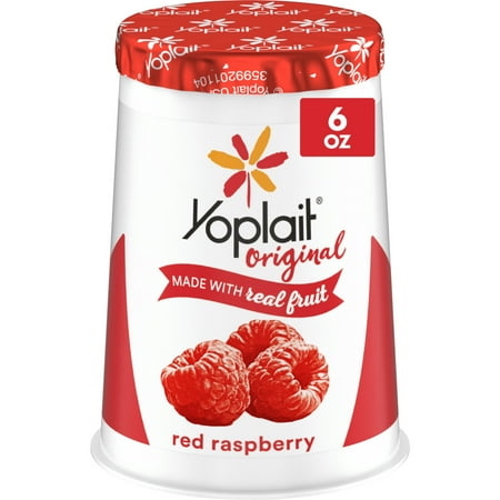 Yoplait Original Low Fat Red Raspberry Yogurt Cup, Made with Real Fruit, 6 oz