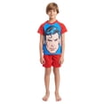 thumbnail image 2 of DC Comics Justice League Superman Toddler Boys Pullover Pajama Shirt and Shorts Sleep Set Toddler to Little Kid, 2 of 5