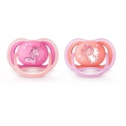 Philips Avent Ultra Air Pacifier, 6-18 Months, Contemporary Decos, Pink/Peach, 2 Pack, SCF345/22