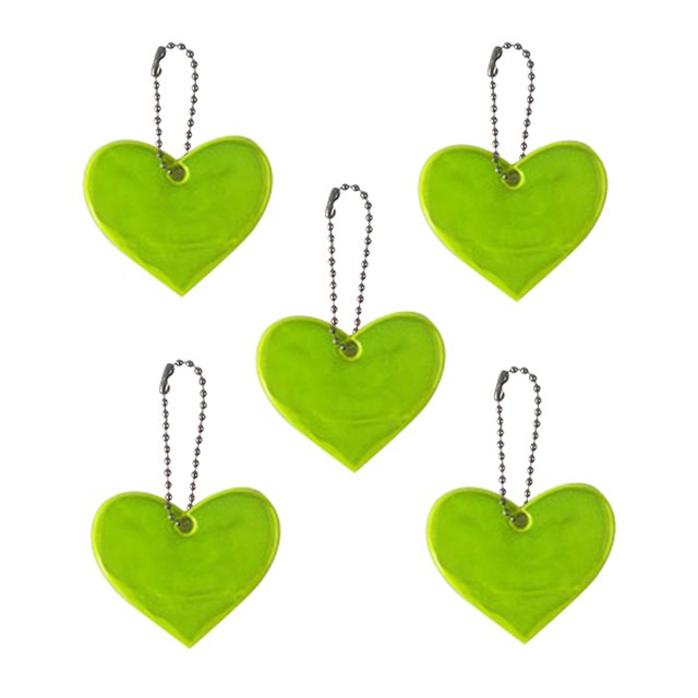 Dvkptbk The Reflector 5 Pcs Pendentif Réfléchissant Pendentif Réfléchissant d'Extérieur en Forme de Cœur Réfléchissant Convient pour Sac à Dos Vélo Marche Course Équipement de Voyage
